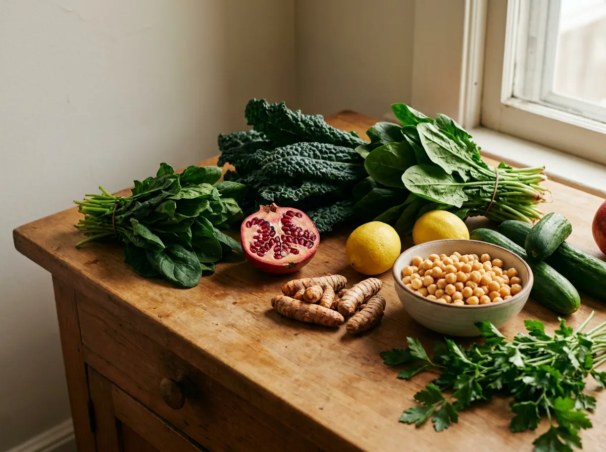 Whole foods on a kitchen counter