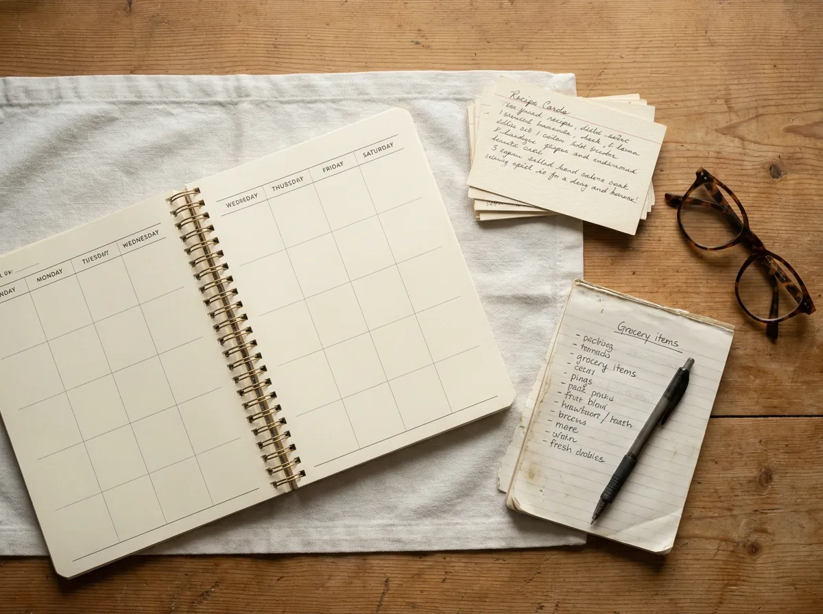 The printed workbook, meal maps, recipes and grocery list